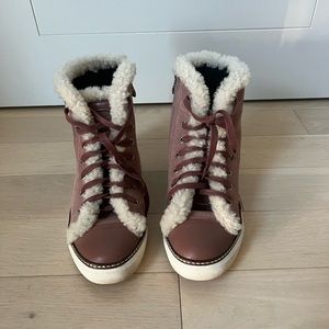 Pink booties size 38 hidden heels